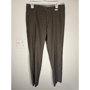 Dean's‎ Naperville 100% Wool Trousers Taupe Men's 33 Super 120's Comfort-eze